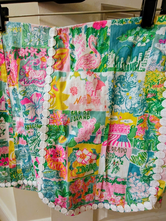 Lilly Pulitzer Dresses & Skirts - Lilly Pulitzer Pink, Green, Yellow & Blue Patchwork Floral State-Print Throw